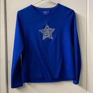 Blue long sleeve snowflake shirt